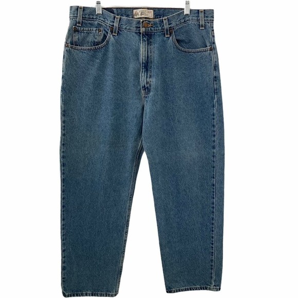 Levis Jeans Mens 38x30 Relaxed Fit Blue Medium Wash Stretch - Picture 1 of 11